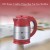 Inalsa 1.8 L Electric Kettle WOW 1500W with 360° Cordless Base, Boil Dry Protection & Auto-Shut Off, Grey/Red