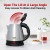 Inalsa Absa Electric Kettle 1.5 Litre Stainless Steel Body, Hot Water Kettle, Water Heater Jug, Black/Silver
