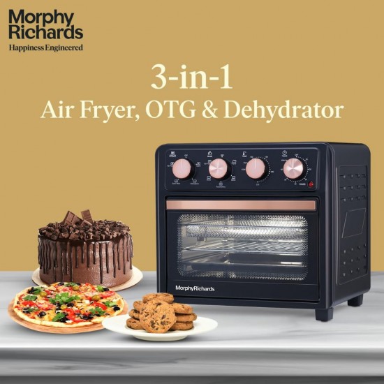 Morphy Richards AirCrisp 25 L 1550W Air Fryer Oven, Black & Rose Gold