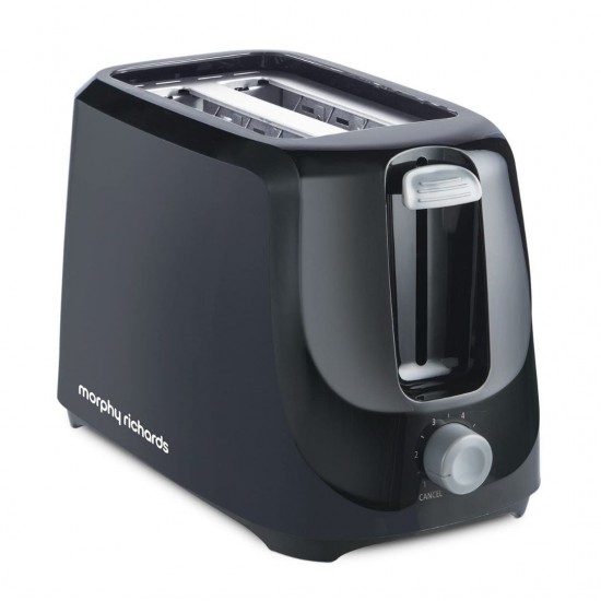 Morphy Richards AT 200 700W 2 Slice Pop up Toaster with Dust Cover, Black