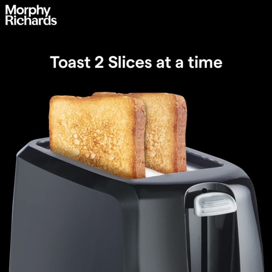 Morphy Richards AT 200 700W 2 Slice Pop up Toaster with Dust Cover,Black