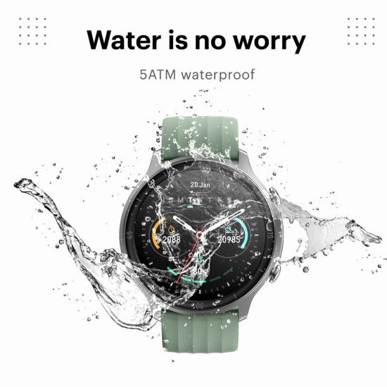 Noise Agile 1.28" Full Touch Display with 5ATM Waterproof, 14 Sports Modes Smart watch, Soft Green