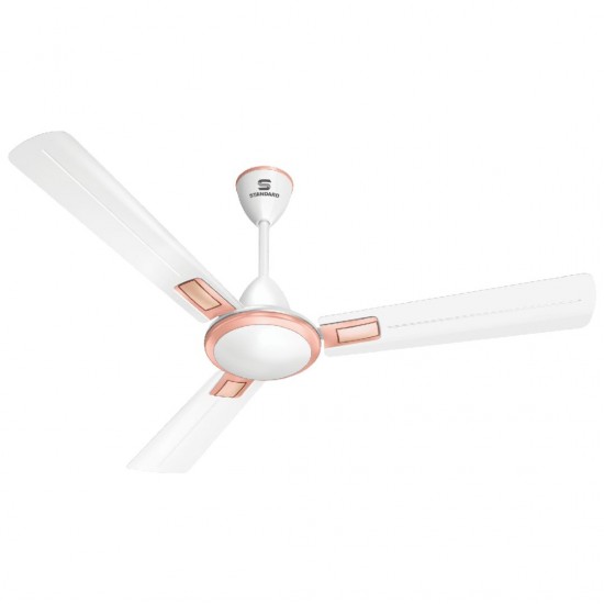 Standard Orlando 1200mm 3 Blade Ceiling Fan, Pearl White Rose Gold